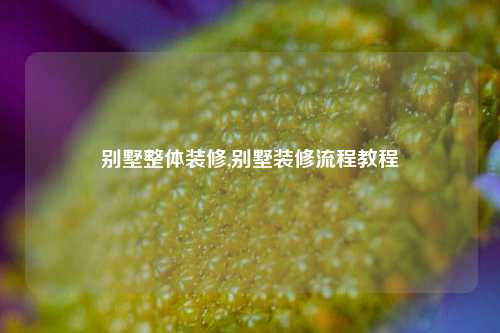 别墅整体装修,别墅装修流程教程-第1张图片-厦门装修网 