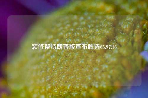 装修帮特朗普版宣布胜选65.97.16-第1张图片-厦门装修网 