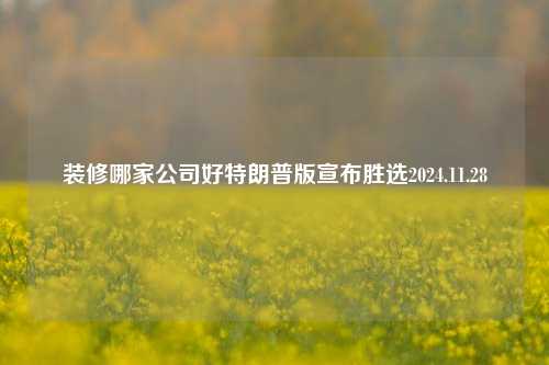 装修哪家公司好特朗普版宣布胜选2024.11.28-第1张图片-厦门装修网 