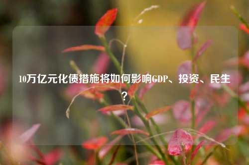 10万亿元化债措施将如何影响GDP、投资、民生？-第1张图片-厦门装修网 