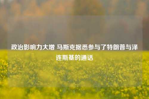 政治影响力大增 马斯克据悉参与了特朗普与泽连斯基的通话-第1张图片-厦门装修网 