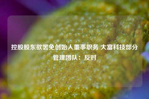 控股股东欲罢免创始人董事职务 大富科技部分管理团队：反对-第1张图片-厦门装修网 