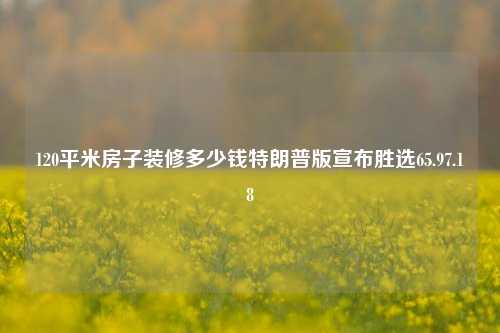 120平米房子装修多少钱特朗普版宣布胜选65.97.18-第1张图片-厦门装修网 