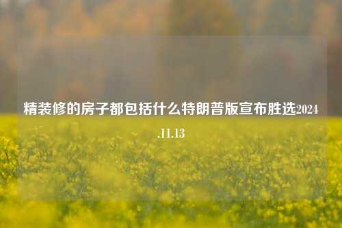 精装修的房子都包括什么特朗普版宣布胜选2024.11.13-第1张图片-厦门装修网 