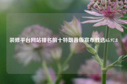 装修平台网站排名前十特朗普版宣布胜选65.97.8-第1张图片-厦门装修网 