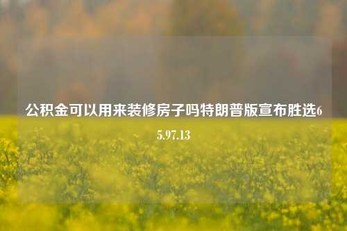 公积金可以用来装修房子吗特朗普版宣布胜选65.97.13-第1张图片-厦门装修网 