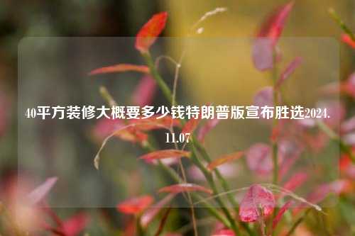 40平方装修大概要多少钱特朗普版宣布胜选2024.11.07-第1张图片-厦门装修网 