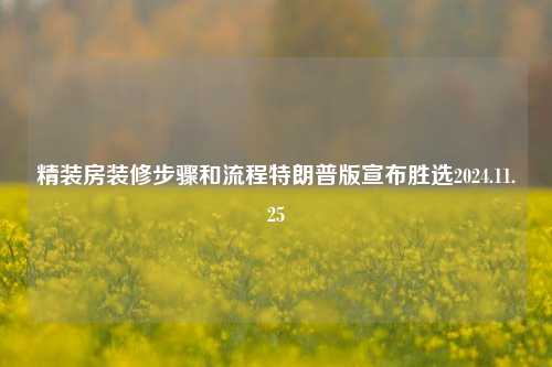 精装房装修步骤和流程特朗普版宣布胜选2024.11.25-第1张图片-厦门装修网 