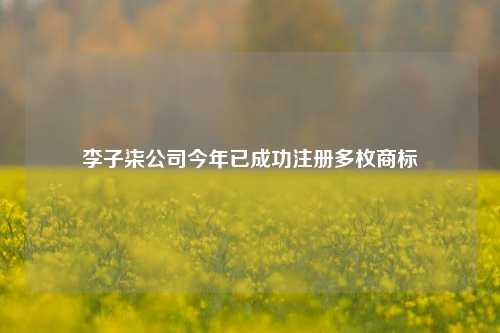 李子柒公司今年已成功注册多枚商标-第1张图片-厦门装修网 