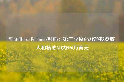 WhiteHorse Finance (WHF)：第三季度GAAP净投资收入和核心NII为920万美元-第1张图片-厦门装修网 