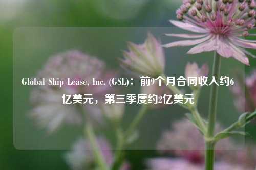 Global Ship Lease, Inc. (GSL)：前9个月合同收入约6亿美元，第三季度约2亿美元-第1张图片-厦门装修网 