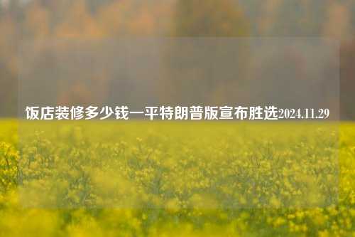 饭店装修多少钱一平特朗普版宣布胜选2024.11.29-第1张图片-厦门装修网 