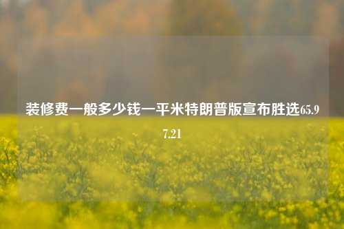 装修费一般多少钱一平米特朗普版宣布胜选65.97.21-第1张图片-厦门装修网 