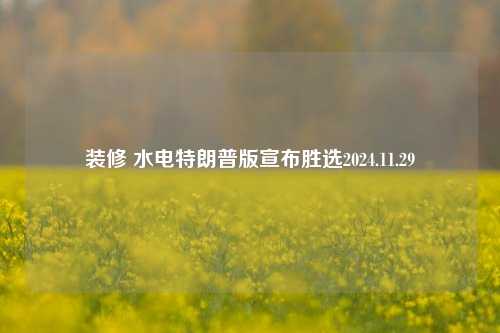 装修 水电特朗普版宣布胜选2024.11.29-第1张图片-厦门装修网 