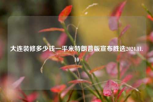 大连装修多少钱一平米特朗普版宣布胜选2024.11.10-第1张图片-厦门装修网 