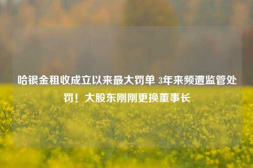 哈银金租收成立以来最大罚单 3年来频遭监管处罚！大股东刚刚更换董事长-第1张图片-厦门装修网 