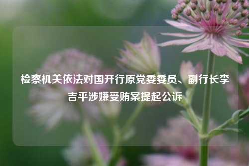 检察机关依法对国开行原党委委员、副行长李吉平涉嫌受贿案提起公诉-第1张图片-厦门装修网 