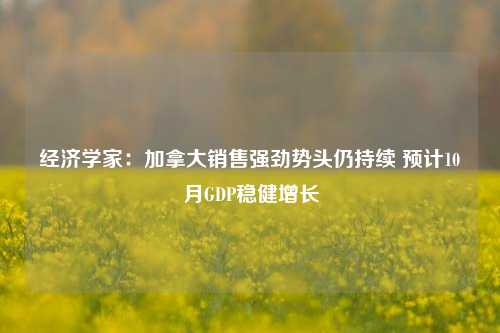 经济学家：加拿大销售强劲势头仍持续 预计10月GDP稳健增长-第1张图片-厦门装修网 