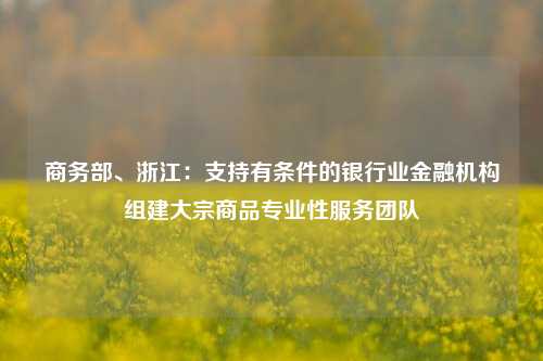 商务部、浙江：支持有条件的银行业金融机构组建大宗商品专业性服务团队-第1张图片-厦门装修网 