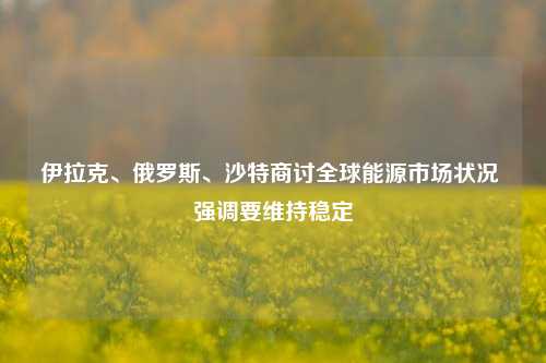 伊拉克、俄罗斯、沙特商讨全球能源市场状况 强调要维持稳定-第1张图片-厦门装修网 