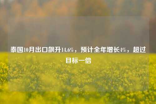 泰国10月出口飙升14.6%，预计全年增长4%，超过目标一倍-第1张图片-厦门装修网 