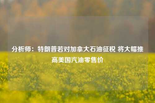 分析师：特朗普若对加拿大石油征税 将大幅推高美国汽油零售价-第1张图片-厦门装修网 