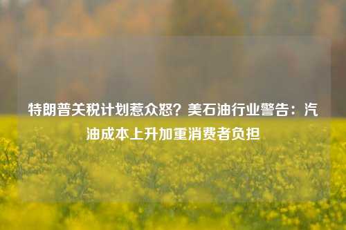 特朗普关税计划惹众怒？美石油行业警告：汽油成本上升加重消费者负担-第1张图片-厦门装修网 