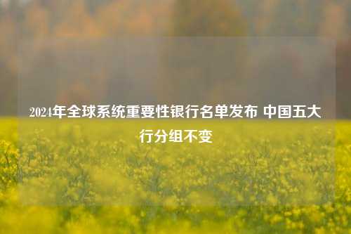 2024年全球系统重要性银行名单发布 中国五大行分组不变-第1张图片-厦门装修网 