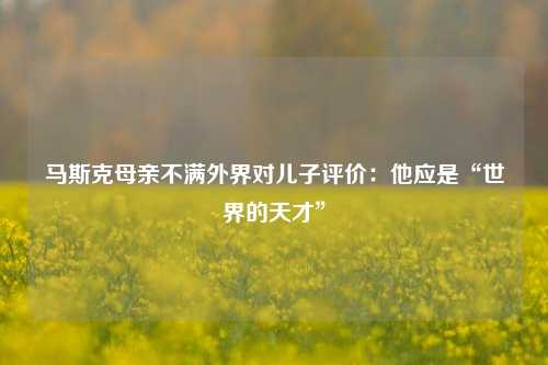 马斯克母亲不满外界对儿子评价：他应是“世界的天才”-第1张图片-厦门装修网 