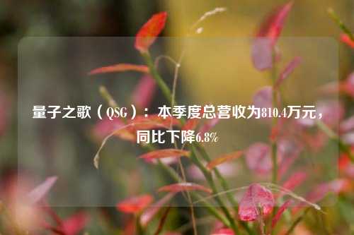 量子之歌（QSG）：本季度总营收为810.4万元，同比下降6.8%-第1张图片-厦门装修网 