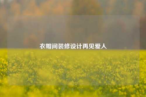 衣帽间装修设计再见爱人-第1张图片-厦门装修网 