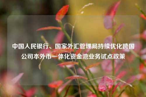 中国人民银行、国家外汇管理局持续优化跨国公司本外币一体化资金池业务试点政策-第1张图片-厦门装修网 