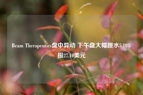 Beam Therapeutics盘中异动 下午盘大幅跳水5.18%报27.10美元-第1张图片-厦门装修网 